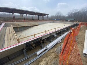 Installation of Camp Butternut Springs pool gutters