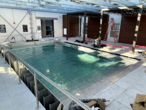 First National Center rooftop pool hydrostatic testing