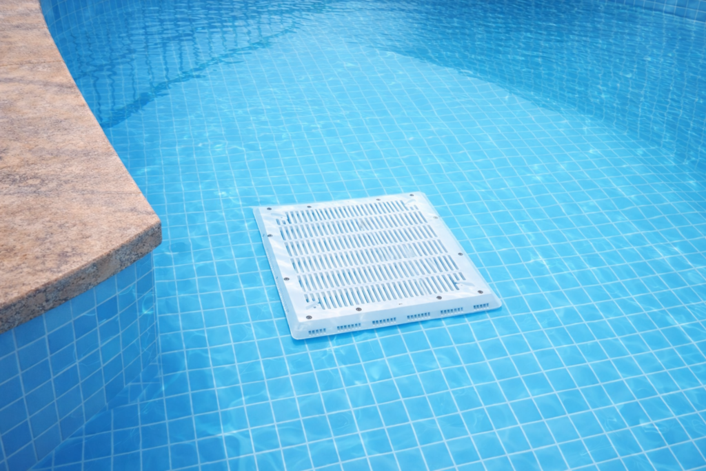 Natare VGB Grate in Pool- AI Image created 3-2026